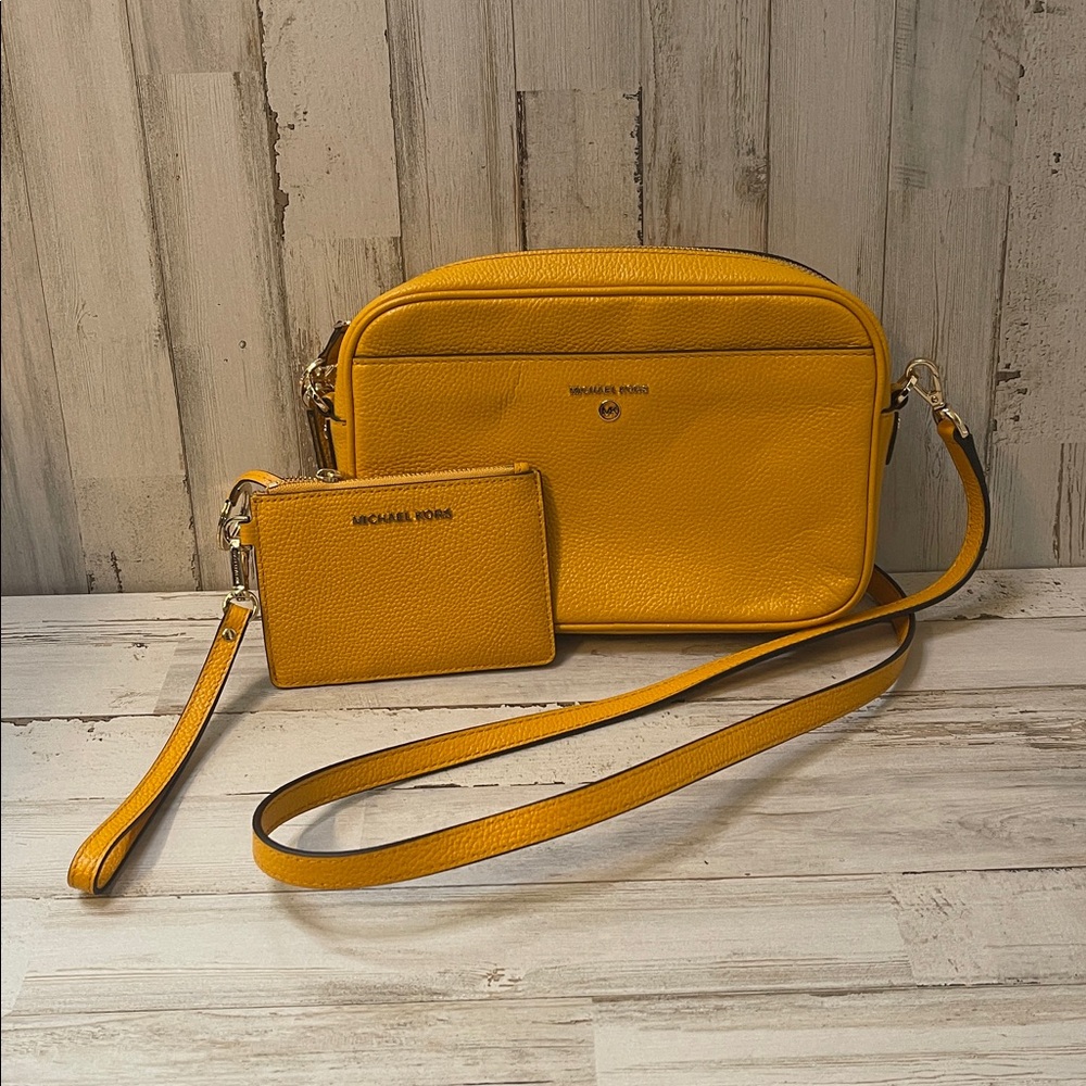 Michael Kors Jet Set Charm Camera Crossbody Bag and Coin Purse Wristlet